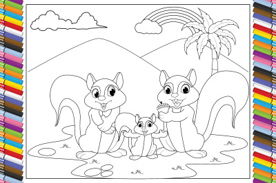 coloring animal cartoon for kids