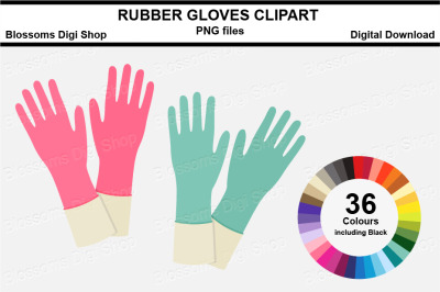 Rubber Gloves Sticker Clipart, 36 files, multi colours