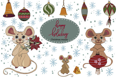 Cute Mice. Creator of Christmas and New Year