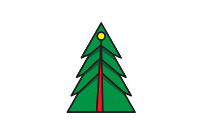 Red Pin In Tree Christmas Icon