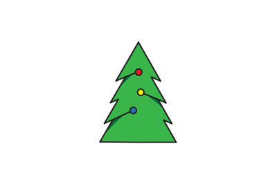 Three Circle In Tree Christmas Icon