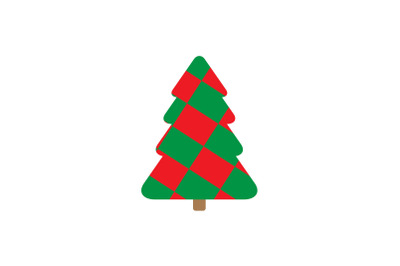 Red Tiles Tree Christmas Icon