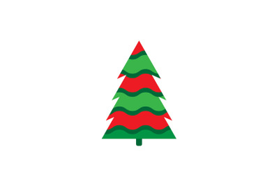 Wave Stripes Tree Christmas Icon