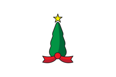 Banded Cypress Tree Christmas Icon