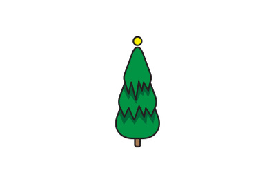 Zigzag Pine Tree Christmas Icon