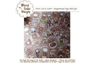 Gingerbread Tags Large &amp; Small