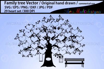 29 heart family tree template