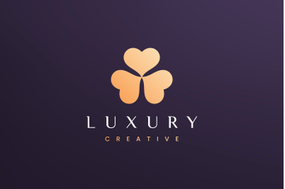 Clover leaf logo concept luxury style