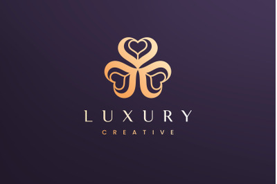 Clover leaf logo concept luxury style