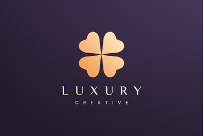 Clover leaf logo concept luxury style