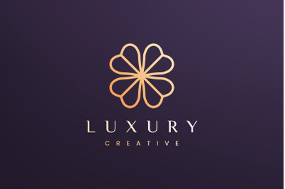 Clover leaf logo concept luxury style