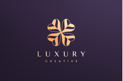 Clover leaf logo concept luxury style