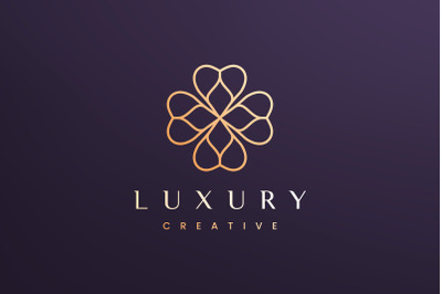 Clover leaf logo concept luxury style