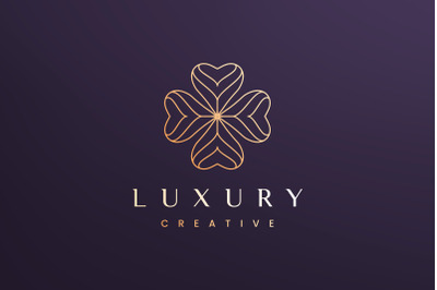 Clover leaf logo concept luxury style