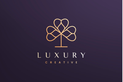 Clover leaf logo concept luxury style