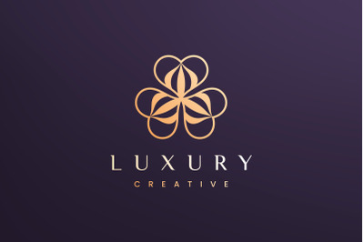 Clover leaf logo concept luxury style