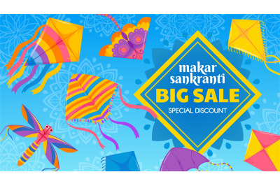 Kite festival sale. Traditional indian celebration Makar Sankranti spe