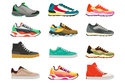 Sneakers shoes. Fitness footwear for sport, running and training. Colo