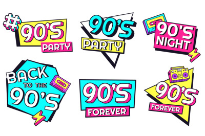 Back to 90s. Memphis style elements for invitation cards for party wit