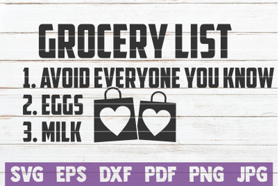 Grocery List SVG Cut File