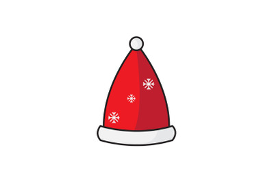 Snow Pattern Santa Hat Christmas Icon