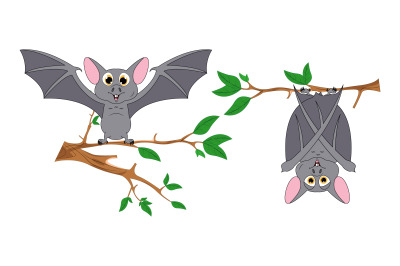 cute bat animal cartoon, simple vector illustration