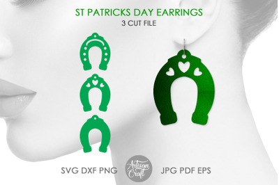 Horseshoe Earrings, SVG, Saint Patrick&#039;s day earrings,