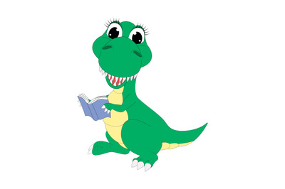 cute dinosaur, simple vector illustration