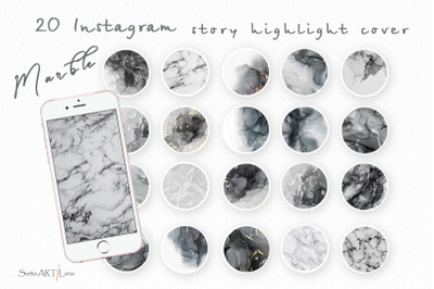 Instagram Highlight Marble Icons
