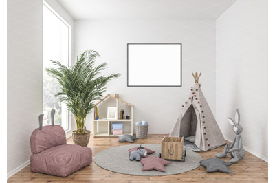 Interior scene artwork background frame mockup