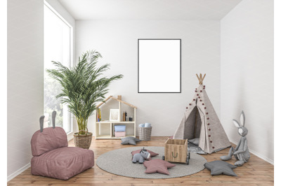 Interior scene artwork background frame mockup