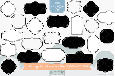 Vintage Frames Deco | Decorative Border | Retro Labels
