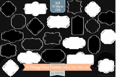 Vintage Frames Deco White |Decorative Border | Retro Labels