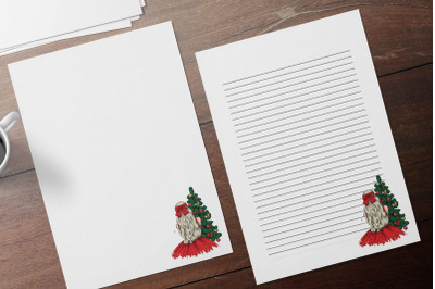 Stylish Girl With Christmas Tree Stationery