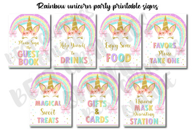 Magical unicorn birthday party sign, Rainbow unicorn sign