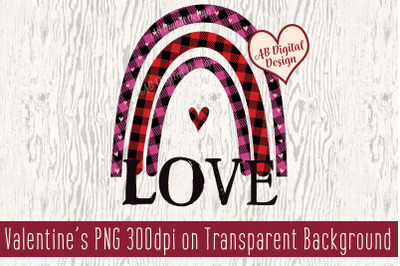 Plaid Valentines Clipart Sublimation, Valentines Day PNG