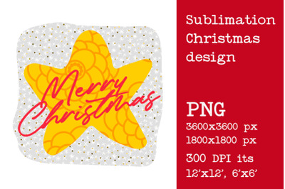 Sublimation Christmas star design.