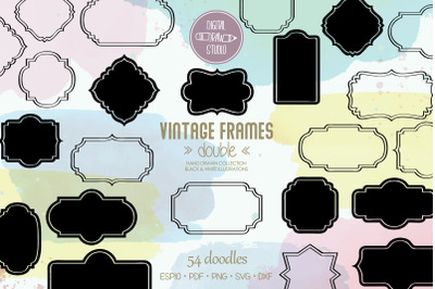 Vintage Frames Double | Decorative Border | Retro Labels