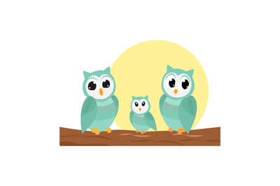 cute owl family