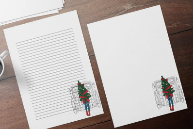 Stylish Girl During Christmas, Elegant Christmas Stationery Papers