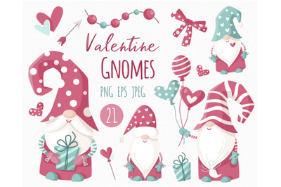 Valentine Gnomes - cute clipart