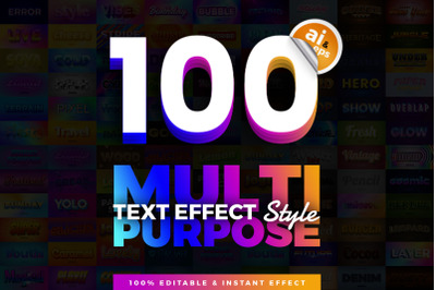 100 in 1 Bundle Multipurpose Text Effect Style