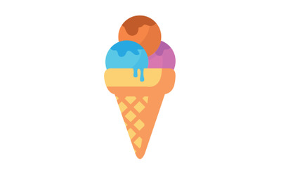 Ice Cream Beach Vector Illustration