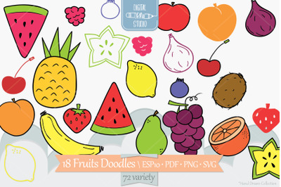 Colored Fruits | Hand Drawn Food