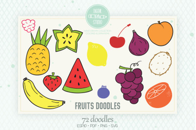 Colored Fruits | Hand Drawn Food