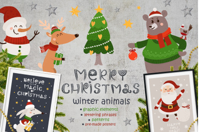 Merry Christmas - Winter animals