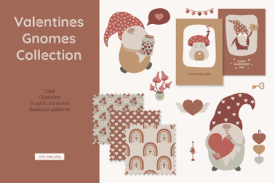 Boho valentines gnomes collection