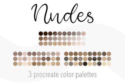 Nudes 3 color palettes for Procreate.&nbsp;90 Color Swatches.