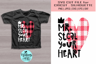 Mr. steal your heart plaid svg, valentine svg