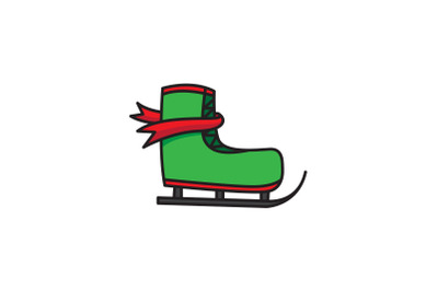 Green Ski Shoes Christmas Icon